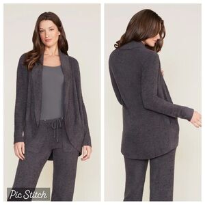 Barefoot dreams CozyChic lite carbon dark gray circle cardi